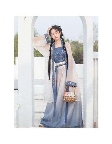 Hanfu  Bleu Traditionnel s'inspire de l'anatomie humaine