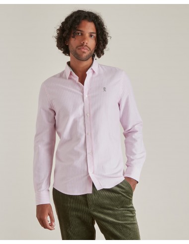 Chemise Slim Oxford à Rayures la livraison gratuite