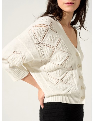 Cardigan crochet soldes