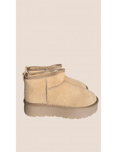 Boots cuir MAHONE beige la livraison gratuite