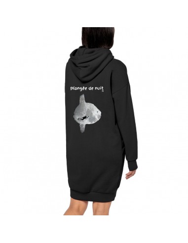 robe sweat à capuche MacJos plongeuse : plongée de nuit poissson lune Amélioration de cerveau avec