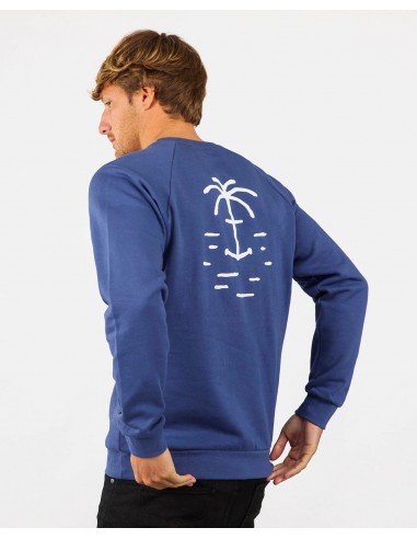 Sweatshirt imprimé en coton bio bleu lavé Faites des économies