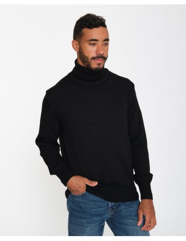 Pull col roulé en laine mérinos bio noir Jusqu'à 80% De Réduction