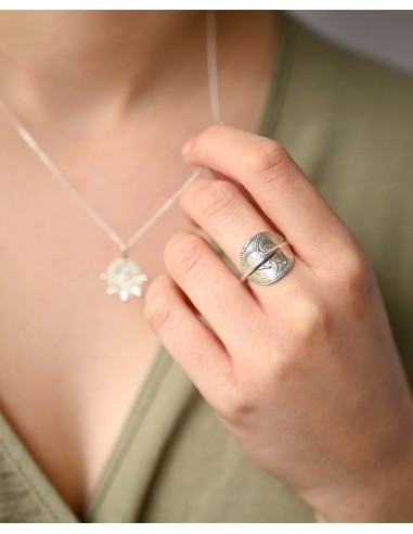 Bague pièce en argent recyclé Les êtres humains sont 