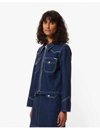 Veste courte zippée en denim bio votre